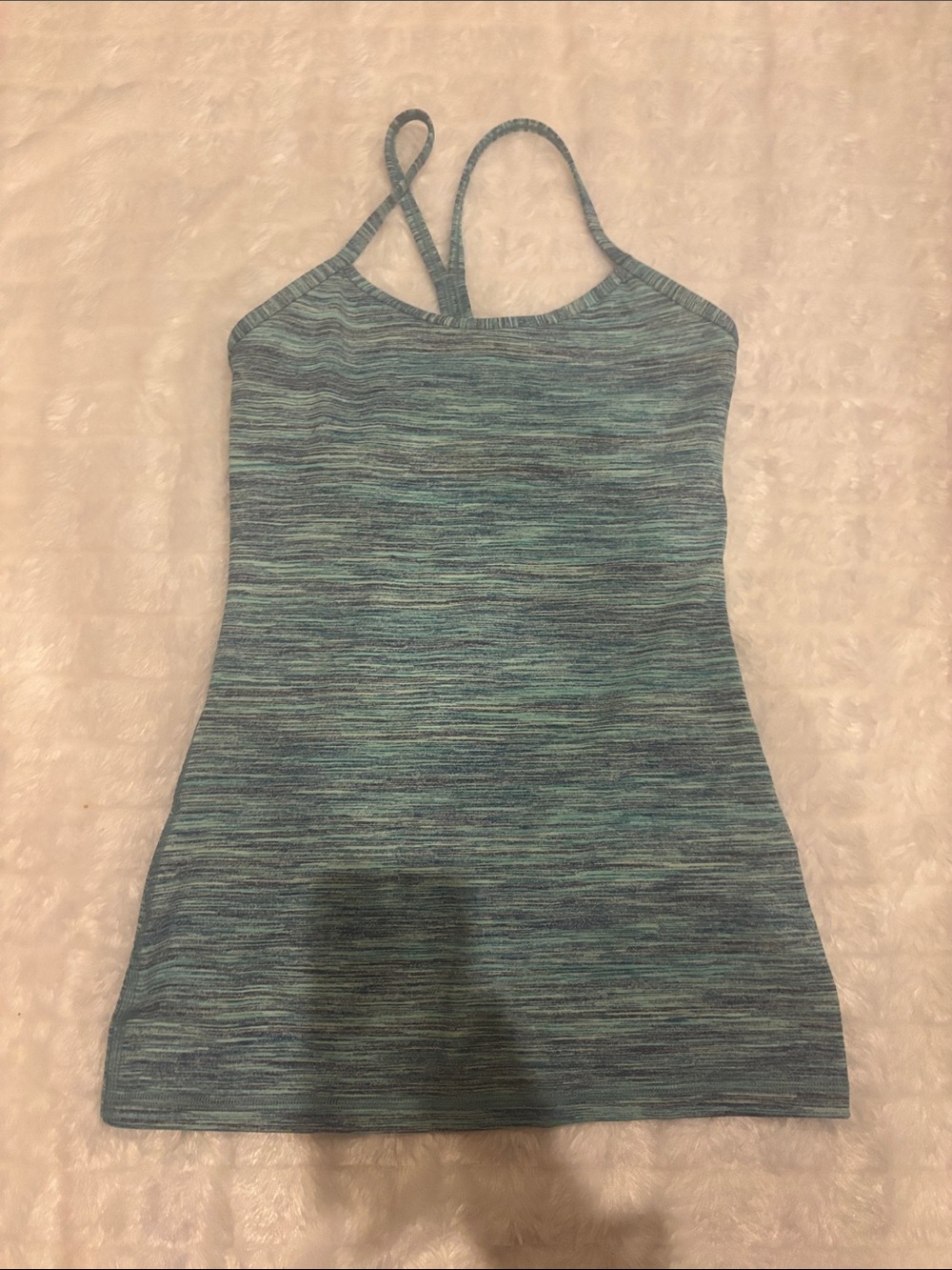 lululemon athletica Heathered Teal Double-Strap Tank